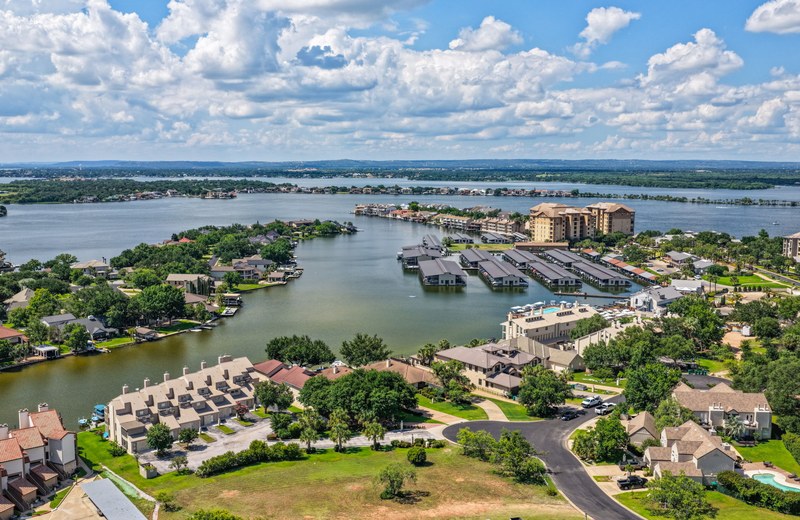 Aerial view of Horseshoe Bay on Lake LBJ