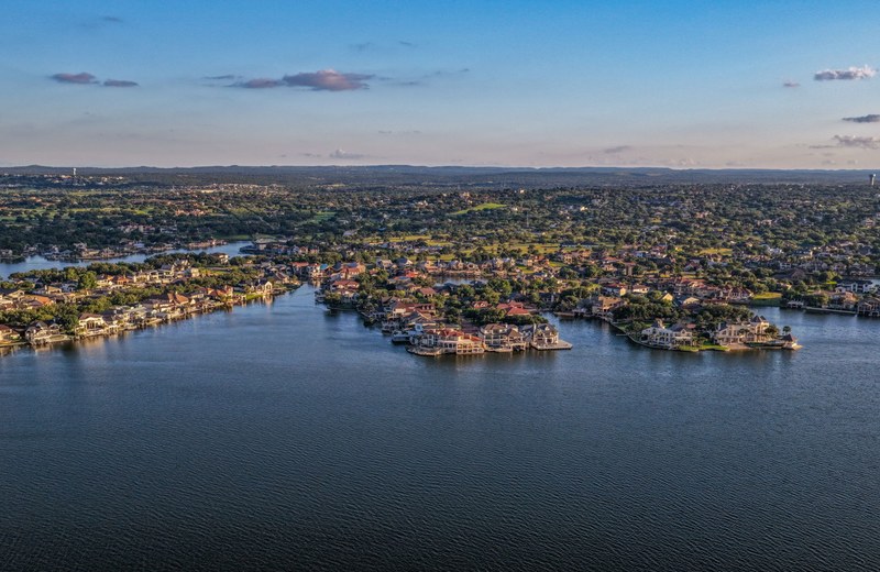 Calm, quiet water on Lake LBJ near Sunrise Beach Village