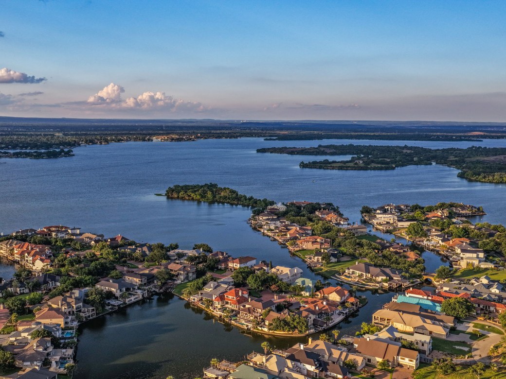 Golden-hour view over Lake LBJ in the Texas Hill Country, Stay Lake LBJ